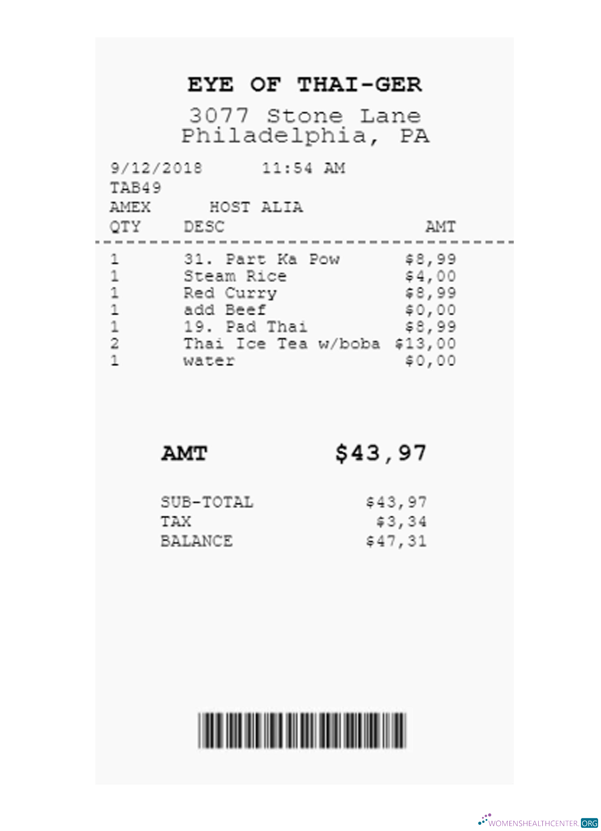 Download EYE OF THAI GER payment receipt version 2 Photoshop template